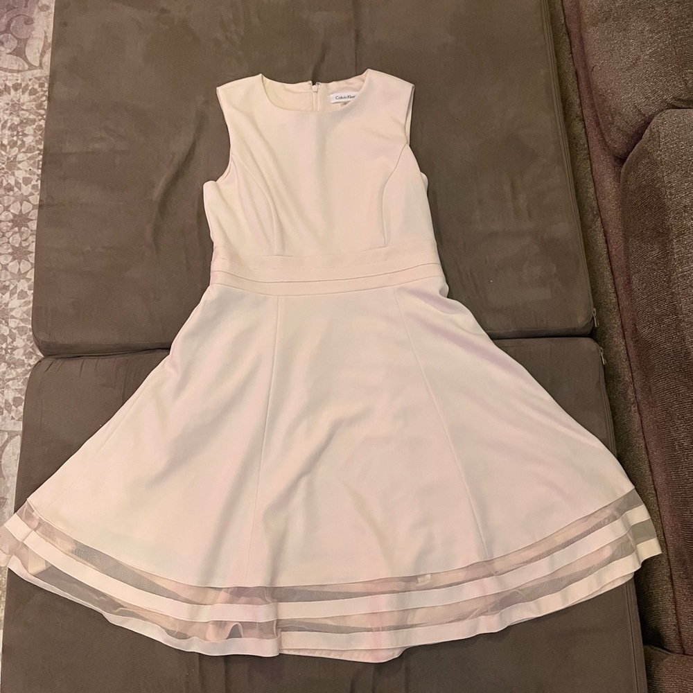 Calvin Klein fit and flare baby pink dress